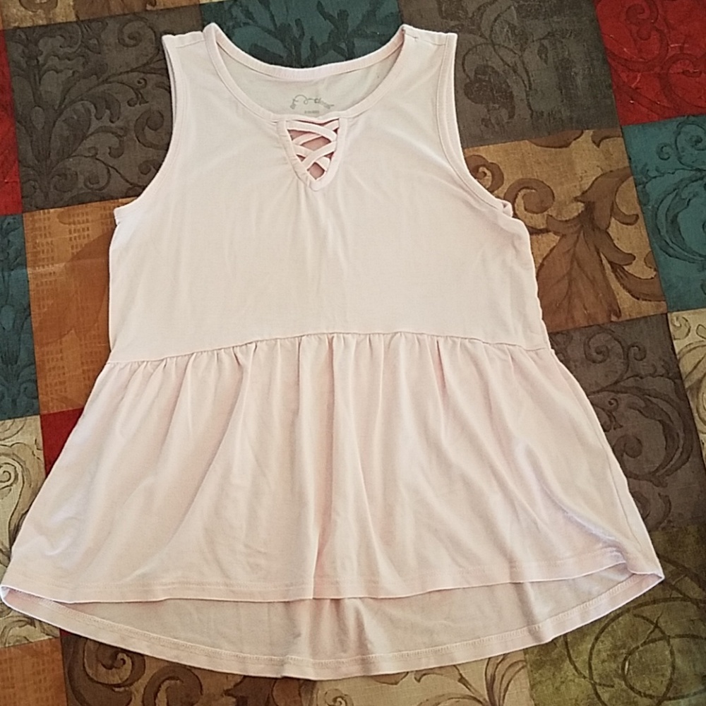 Girl's sleeveless peplum top